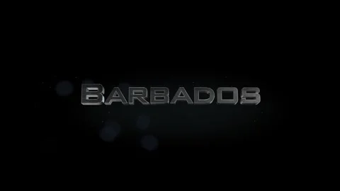 Barbados 3D title word made with metal animation text on transparent black Stock Footage 255741279