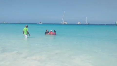 Barbados Baptism in the sea Stock Footage 135397958