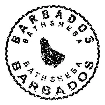 Barbados Bathsheba Seal Map Design Stock-Illustration