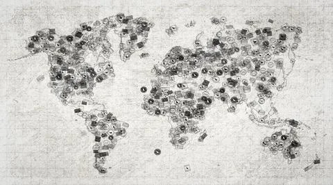 Barbados Bathsheba Stamp World Map Stock Illustration