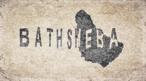 Barbados Bathsheba Typography Map Stock Illustration