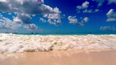 Barbados beach wave Stock Footage 71782857