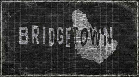 Barbados Bridgetown Typography Map Stock Illustration