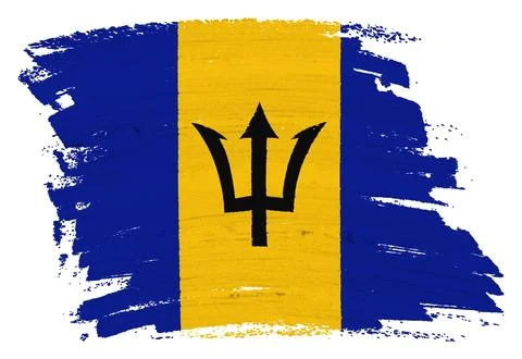Barbados flag background paint splash brushstroke Stock Illustration