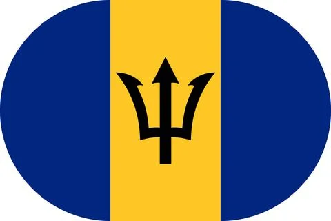 Barbados flag in flat oval design Ilustração Stock