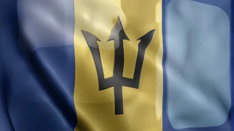 Barbados Flag Video stock 133772826