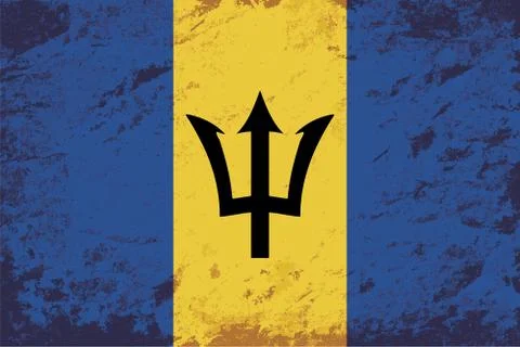 Barbados flag. Grunge background. Vector illustration Stock Illustration