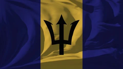 Barbados Flag Loop Video stock 295745880
