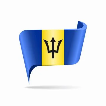 Barbados flag map pointer layout. Vector illustration. 스톡 일러스트