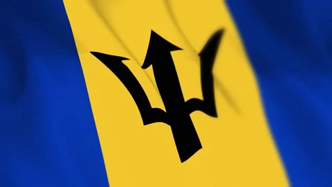 Barbados Flag Seamless Loop 4k 60fps on Sky Background Stock Footage 340342072