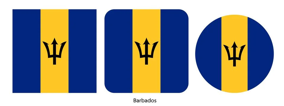 Barbados flag, vector illustration Stock Illustration