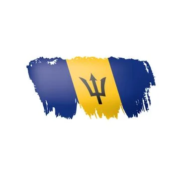 Barbados flag, vector illustration on a white background Stock Illustration