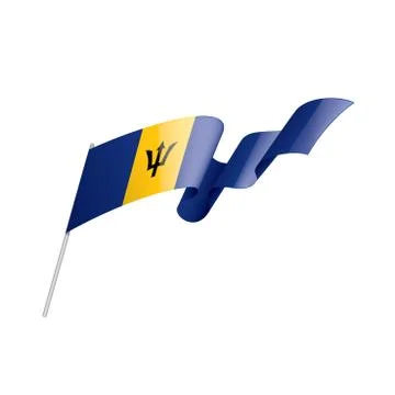 Barbados flag, vector illustration on a white background. Stock Illustration