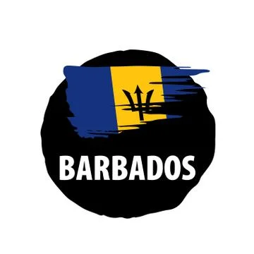 Barbados flag, vector illustration on a white background. Stock Illustration