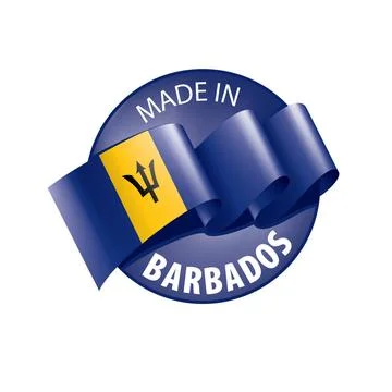 Barbados flag, vector illustration on a white background. Barbados flag, v... Stock Photos
