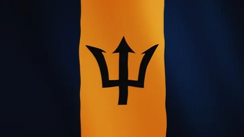Barbados flag waving animation. Full Screen. Symbol of the country. Stock Footage 89540280