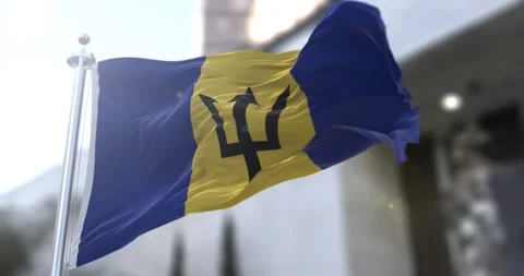 Barbados-flag-waving-seamless-loop-4k-60fps Stock Footage 332424448