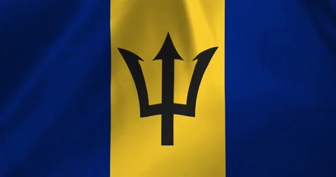 Barbados flag waving with the wind background loop video animation Vídeos de archivo 327171663