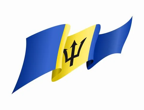 Barbados flag wavy abstract background. Vector illustration. Stock Illustration