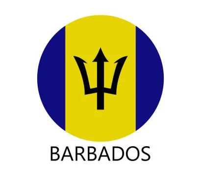 Barbados flag on white background Stock Illustration