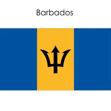 Barbados flag on a white Stock Illustration