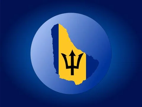 Barbados globe illustration Stock Illustration