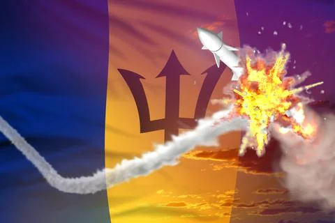 Barbados intercepted ballistic missile Stock Illustration