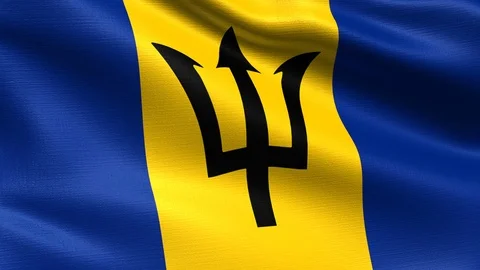 Barbados Looping Flag 4K Stock Footage 107180621