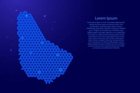 Barbados map abstract schematic from blue triangles repeating pattern Stock Illustration