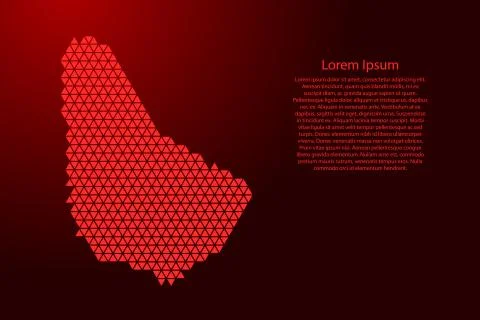 Barbados map abstract schematic from red triangles repeating pattern Stock Illustration