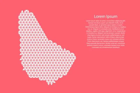 Barbados map abstract schematic from white  triangles repeating pattern Stock Illustration