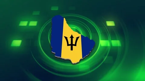Barbados Map and Flag Background Stock Footage 344026681