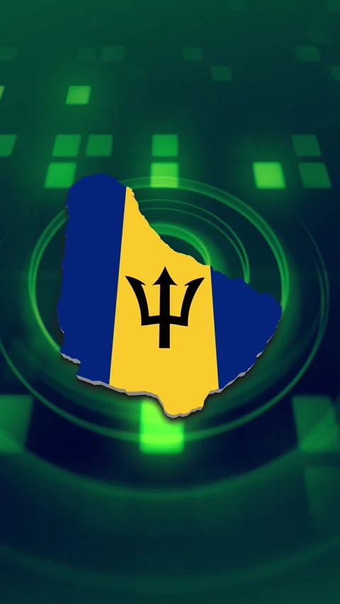 Barbados Map and Flag Background Stock-Footage 346763042