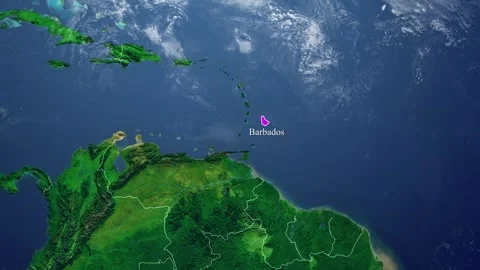 BARBADOS Map With Borders Stock Footage 318671379