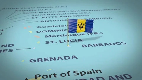 Barbados Map Flag 4K Loop Vídeos de archivo 316373844