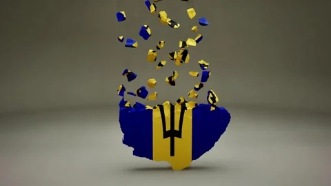 Barbados Map With Flag Video stock 324605655