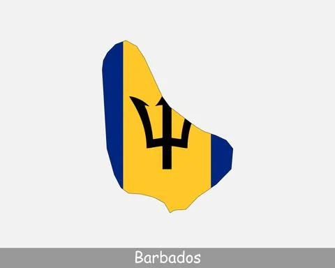 Barbados Map Flag Stock Illustration