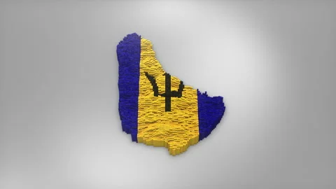 Barbados Map with Flag Intro Background Stock Footage 315164062