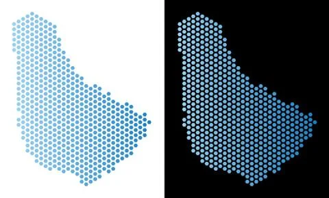 Barbados Map Hexagonal Scheme Stock Illustration