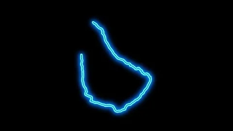 Barbados Map Outline Neon Lights Video stock 332848930