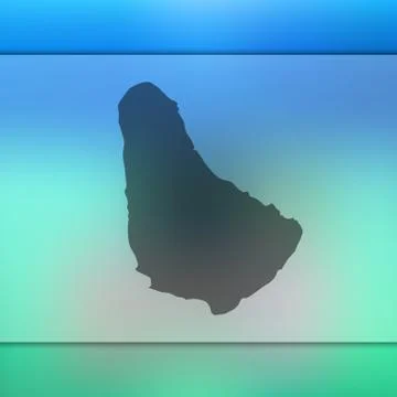 Barbados map. Vector silhouette of Barbados. Blurred background Stock Illustration