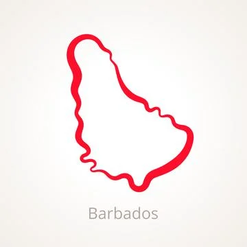 Barbados - Outline Map Stock Illustration