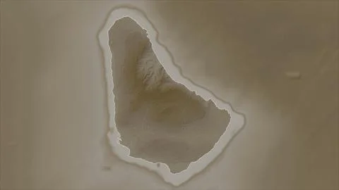 Barbados outlined. Sepia Stock Illustration