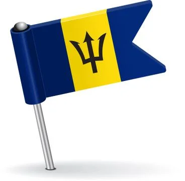 Barbados pin icon flag. Vector illustration Stock Illustration