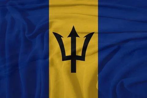 Barbados    Rippled flag cloth texture Stock Illustration