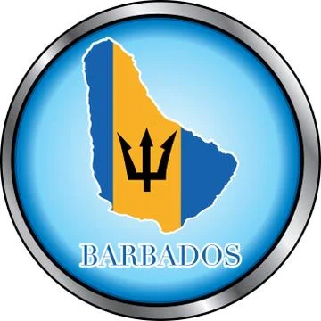 Barbados Round Button Stock Illustration