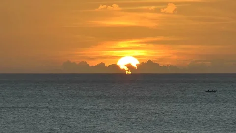 Barbados Setting Sun Time Lapse Stock Footage 110752170