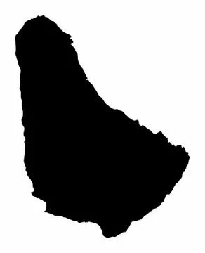 Barbados silhouette map Stock Illustration