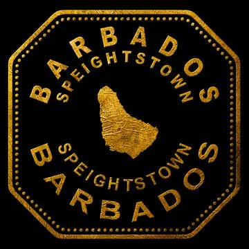 Barbados Speightstown Seal Map Design Stock Illustration