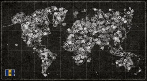 Barbados Speightstown Stamp World Map Stock Illustration